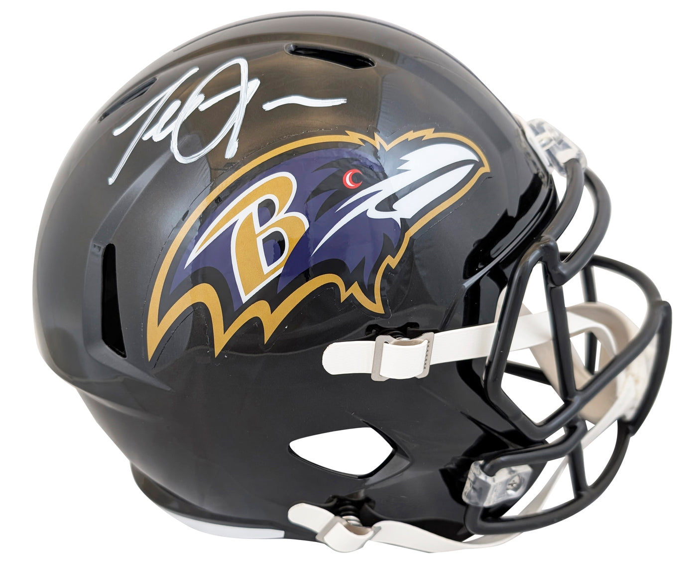Ravens Terrell Suggs Signed Full Size Speed Rep Helmet W/ Case BAS Witnessed