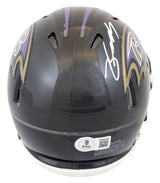 Ravens Zay Flowers Authentic Signed Speed Mini Helmet W/ Case BAS Witnessed