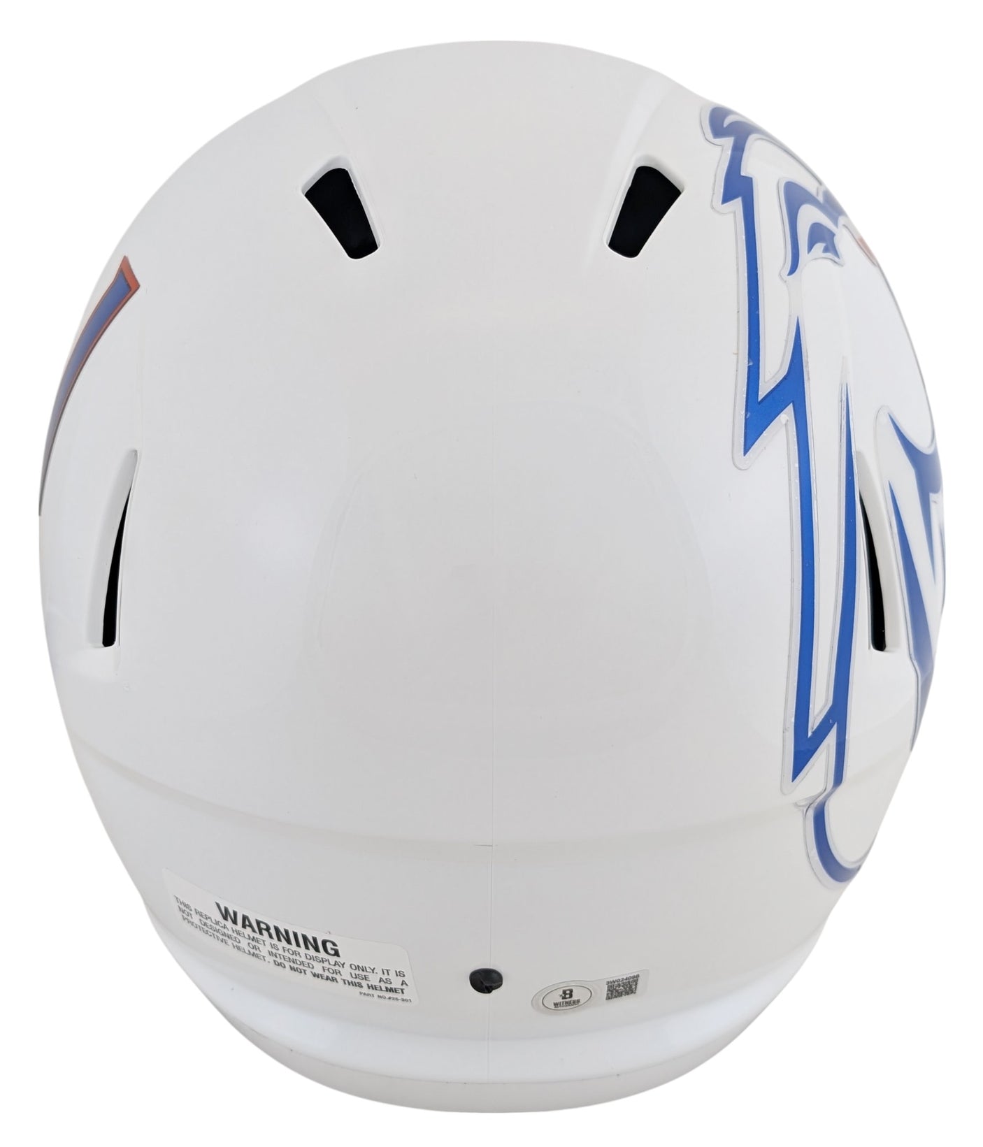 Boise State Ashton Jeanty Signed White Full Size Speed Rep Helmet W/ Case BAS W