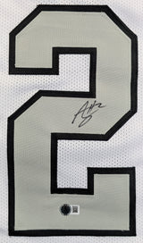Ashton Jeanty Authentic Signed White Color Rush Pro Style Jersey BAS Witnessed