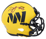 Commanders Frankie Luvu Signed Rave Speed Mini Helmet W/ Case BAS Witnessed