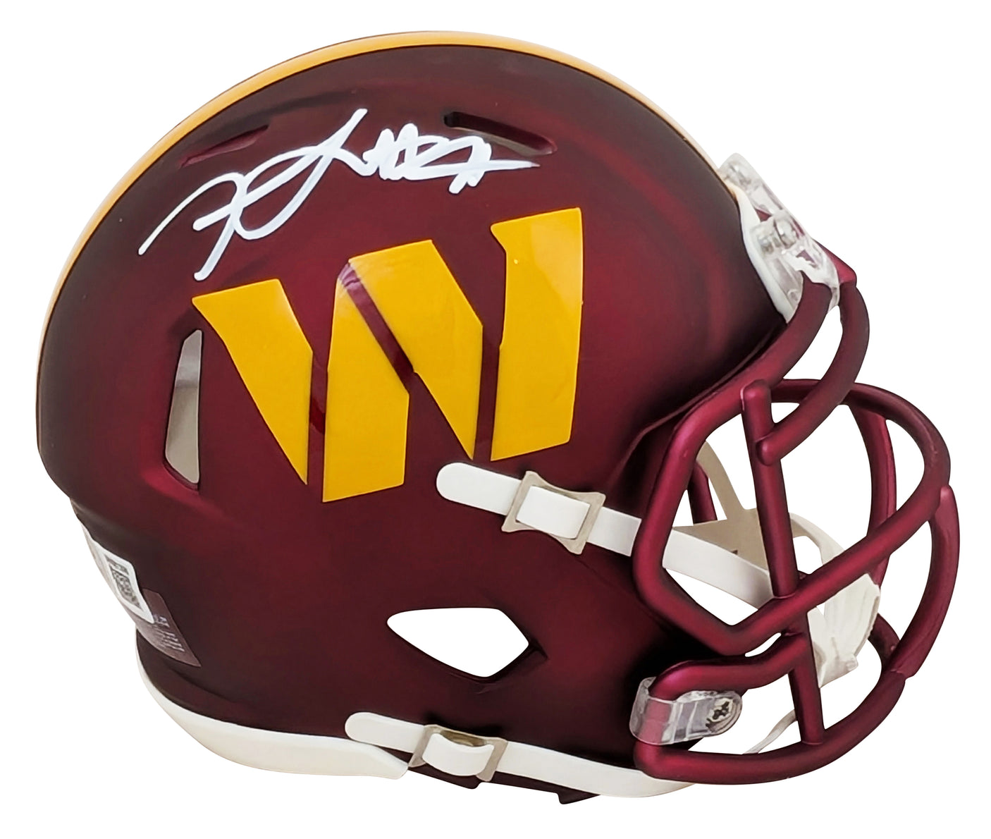 Commanders Frankie Luvu Authentic Signed Speed Mini Helmet W/ Case BAS Witnessed