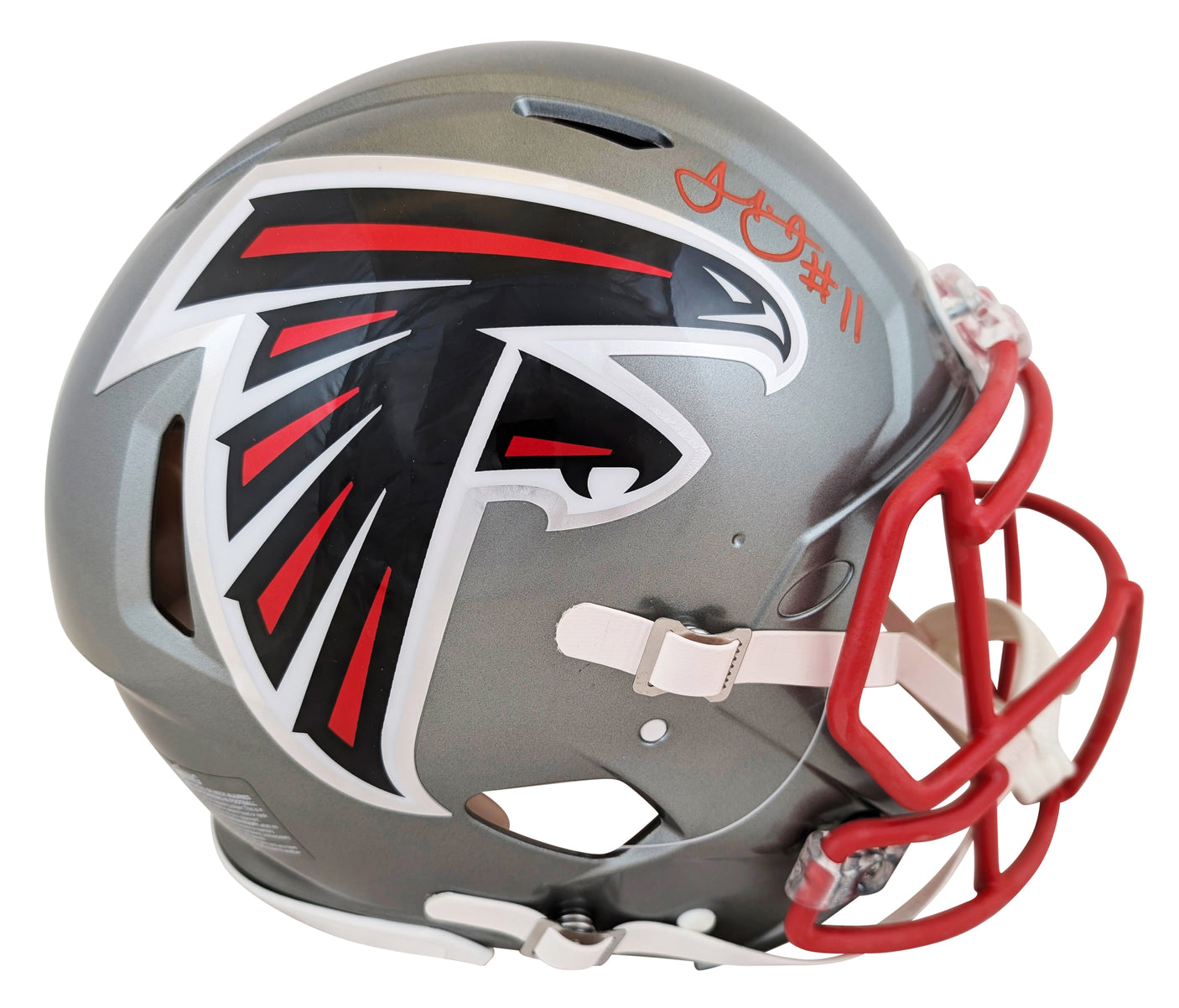 Falcons Julio Jones Signed Flash Full Size Speed Proline Helmet BAS Witnessed