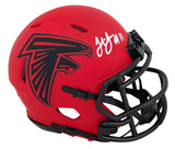 Falcons Julio Jones Authentic Signed Rave Speed Mini Helmet W/ Case BAS Witness