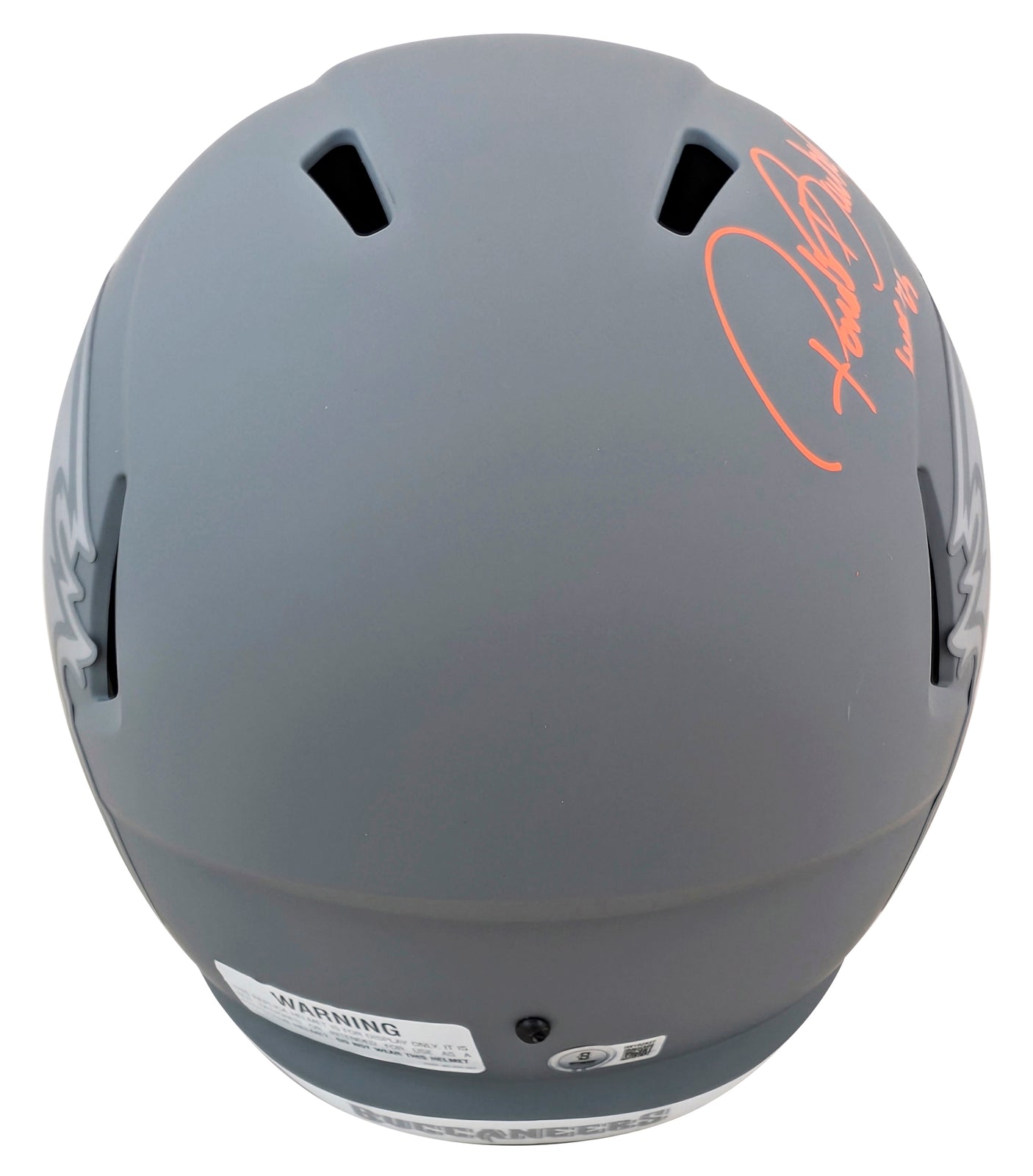 Buccaneers Ronde Barber "HOF 23" Signed Slate Full Size Speed Rep Helmet BAS Wit