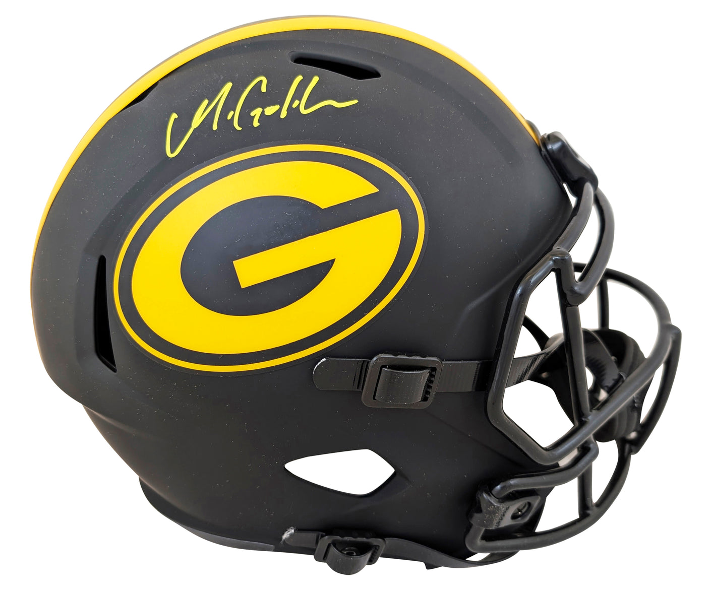 Packers Matthew Golden Signed Eclipse Full Size Speed Rep Helmet BAS Witnessed