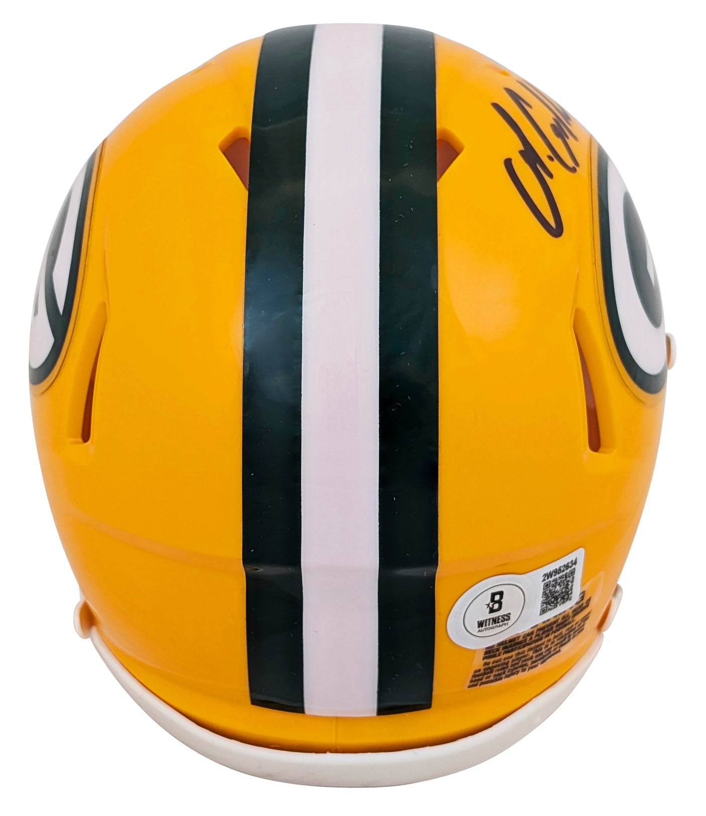 Packers Matthew Golden Authentic Signed Speed Mini Helmet BAS Witnessed