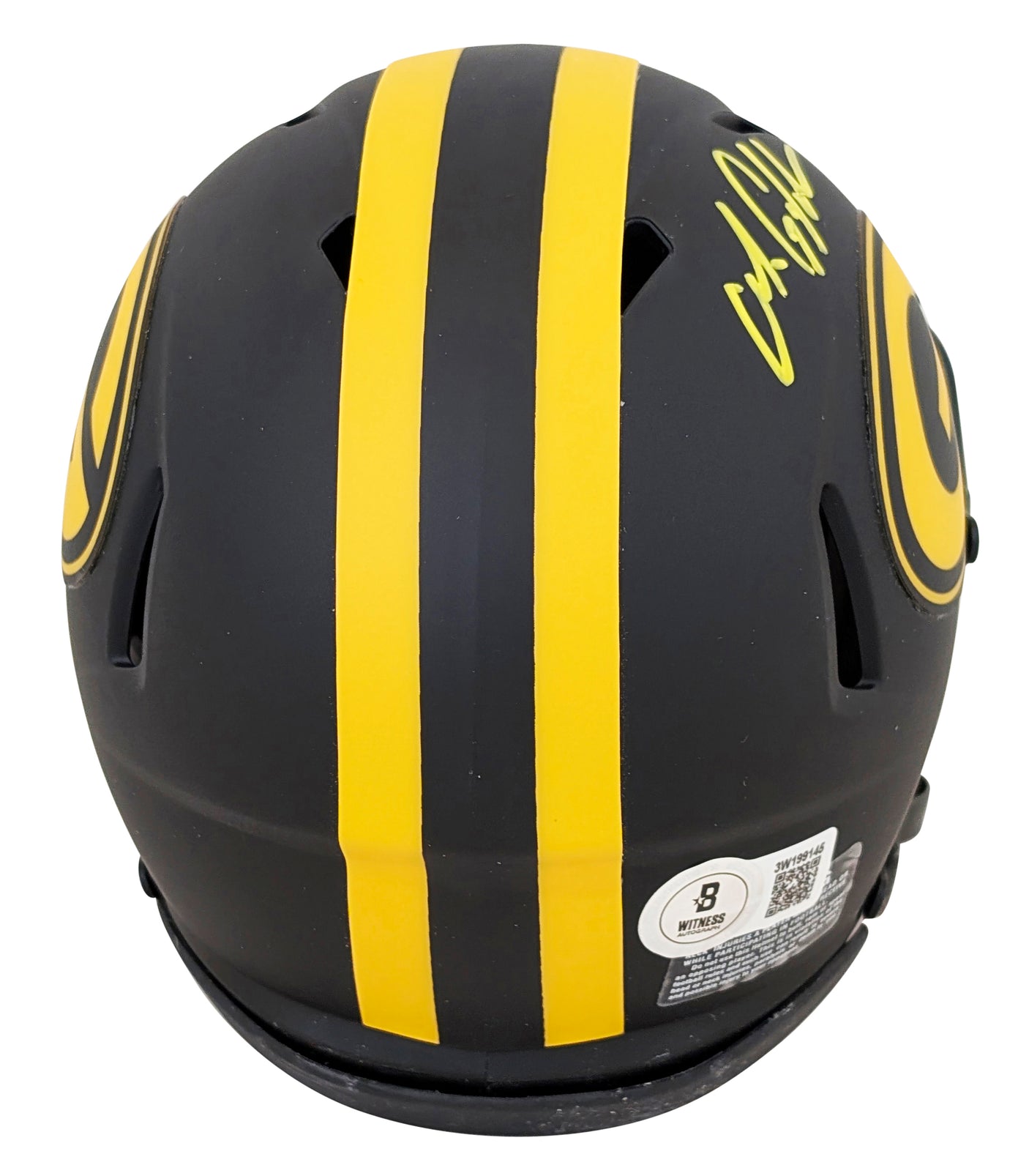 Packers Matthew Golden Signed Eclipse Speed Mini Helmet W/ Case BAS Witnessed