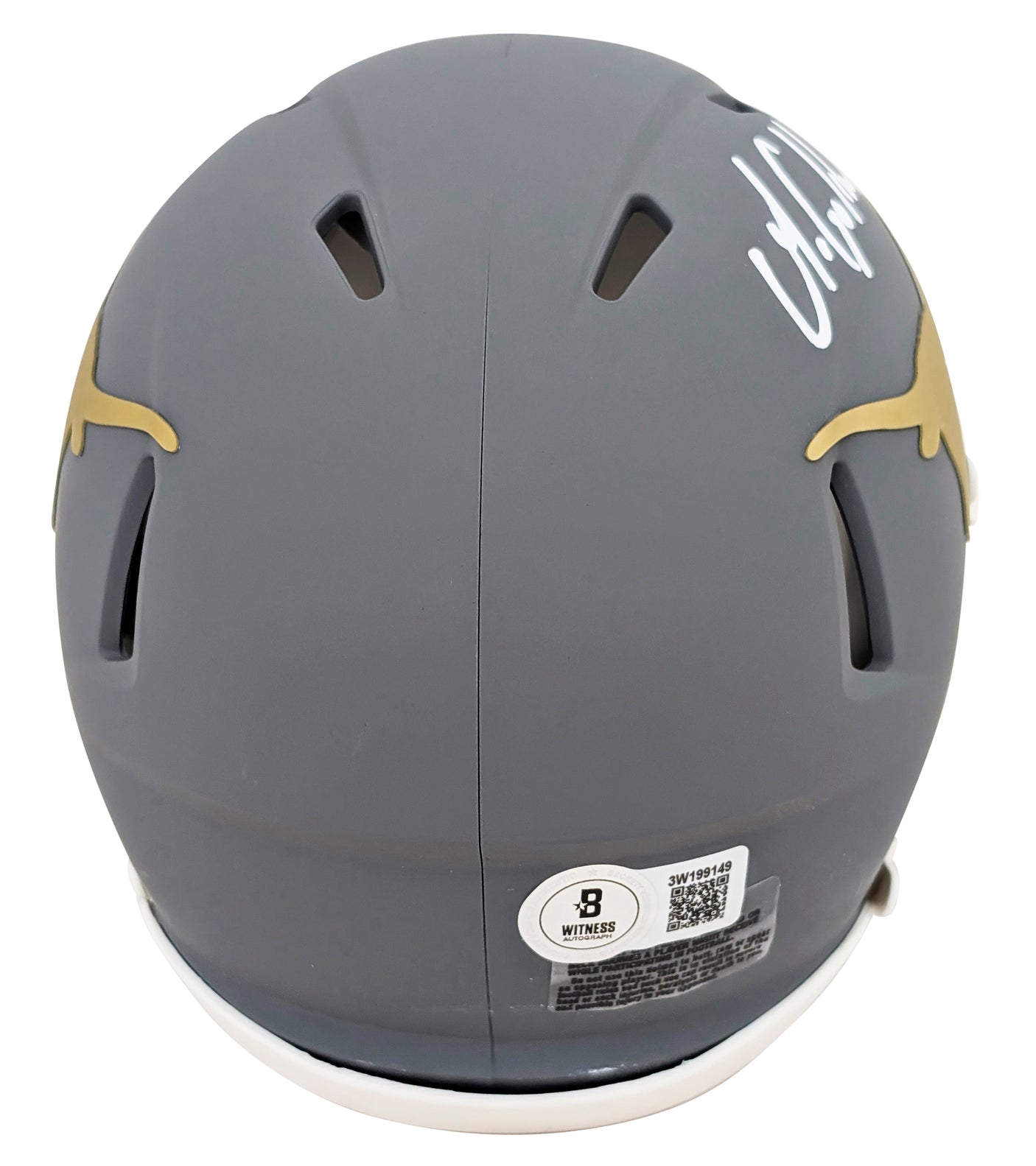 Texas Matthew Golden Authentic Signed Slate Speed Mini Helmet BAS Witnessed
