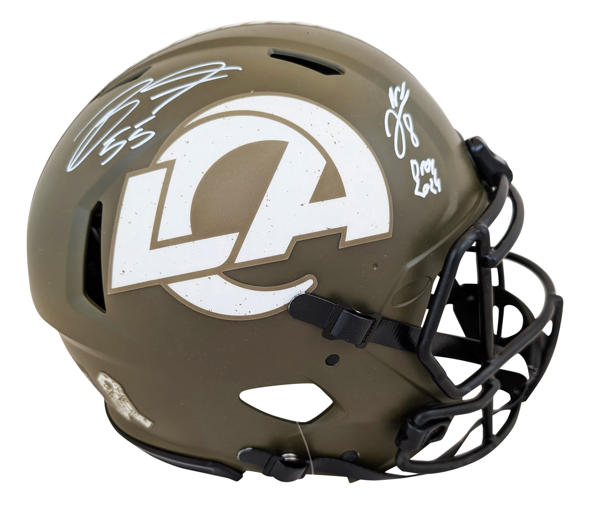 Rams Jared Verse & Braden Fiske Signed STS Full Size Speed Proline Helmet BAS W