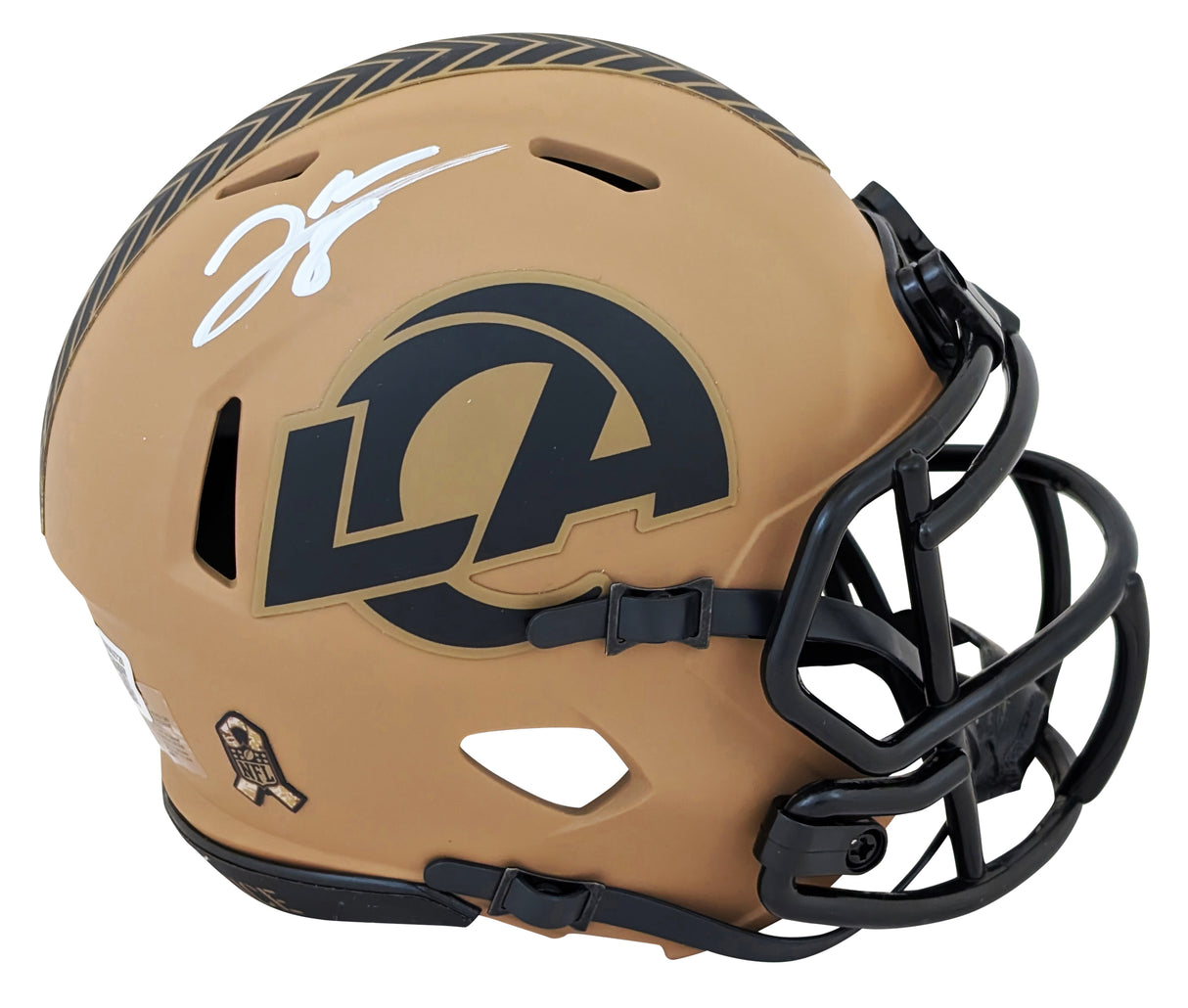 Rams Jared Verse Signed Salute To Service II Speed Mini Helmet W/ Case BAS Wit