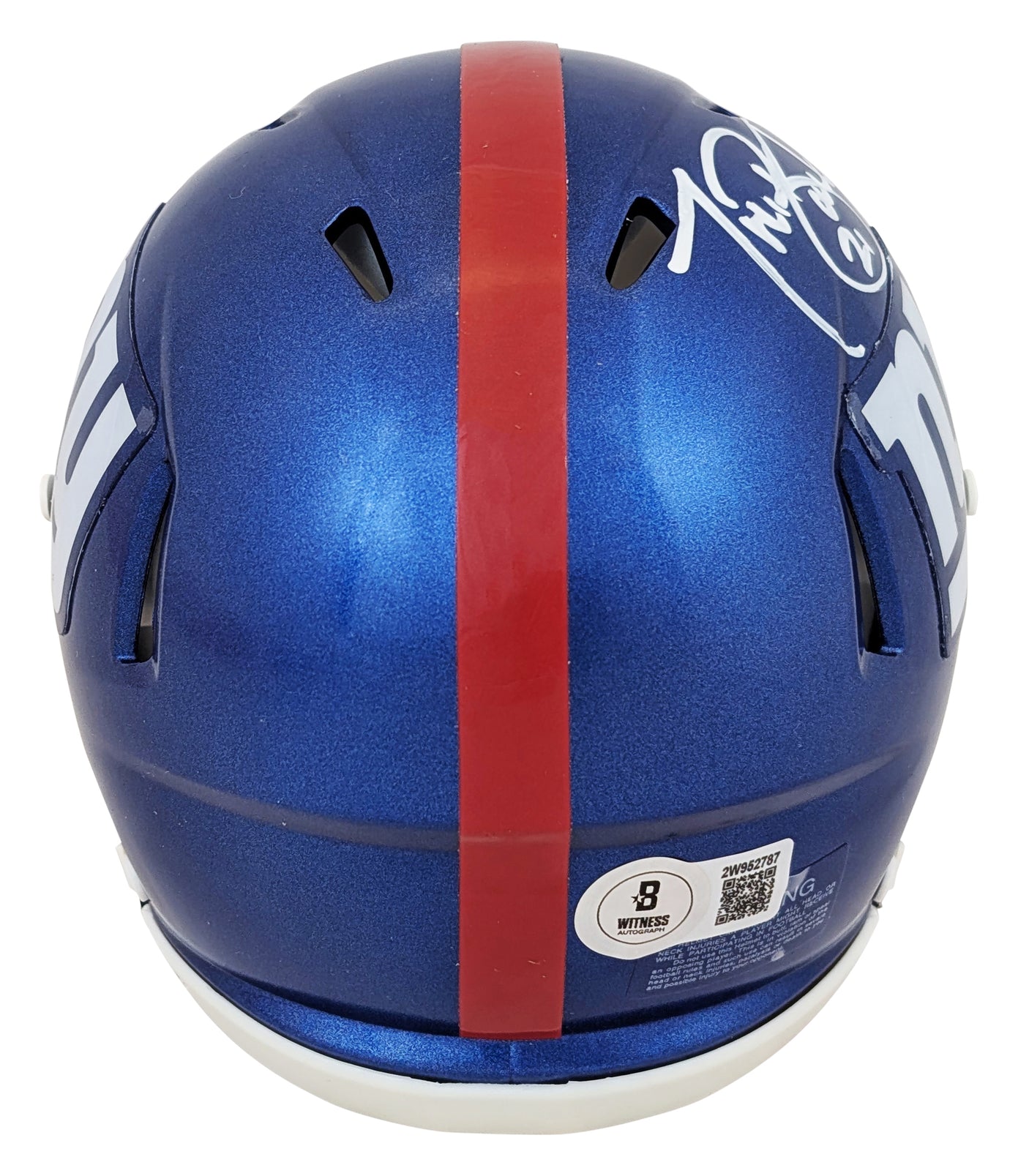 Giants Tiki Barber Authentic Signed Speed Mini Helmet W/ Case BAS Witnessed
