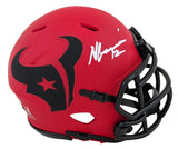 Texans Nico Collins Authentic Signed Rave Speed Mini Helmet BAS Witnessed