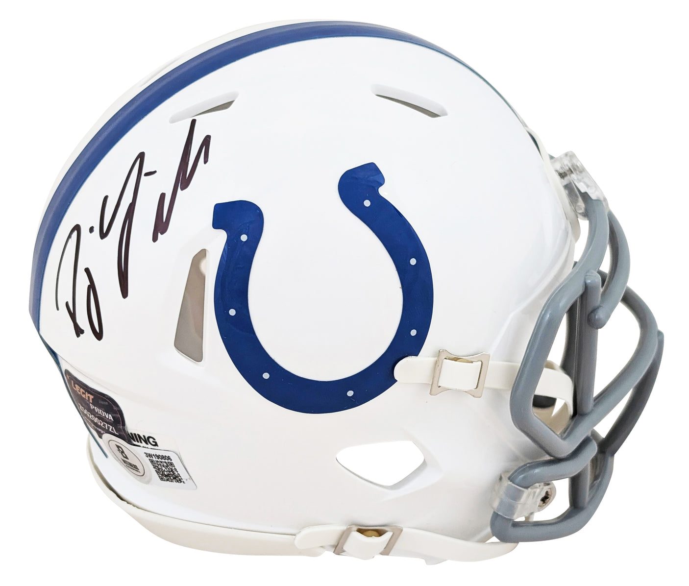 Colts D.J. Giddens Authentic Signed Speed Mini Helmet W/ Case BAS Witnessed