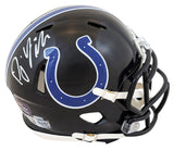 Colts D.J. Giddens Signed 2023 On-Field Alt Speed Mini Helmet BAS Witnessed