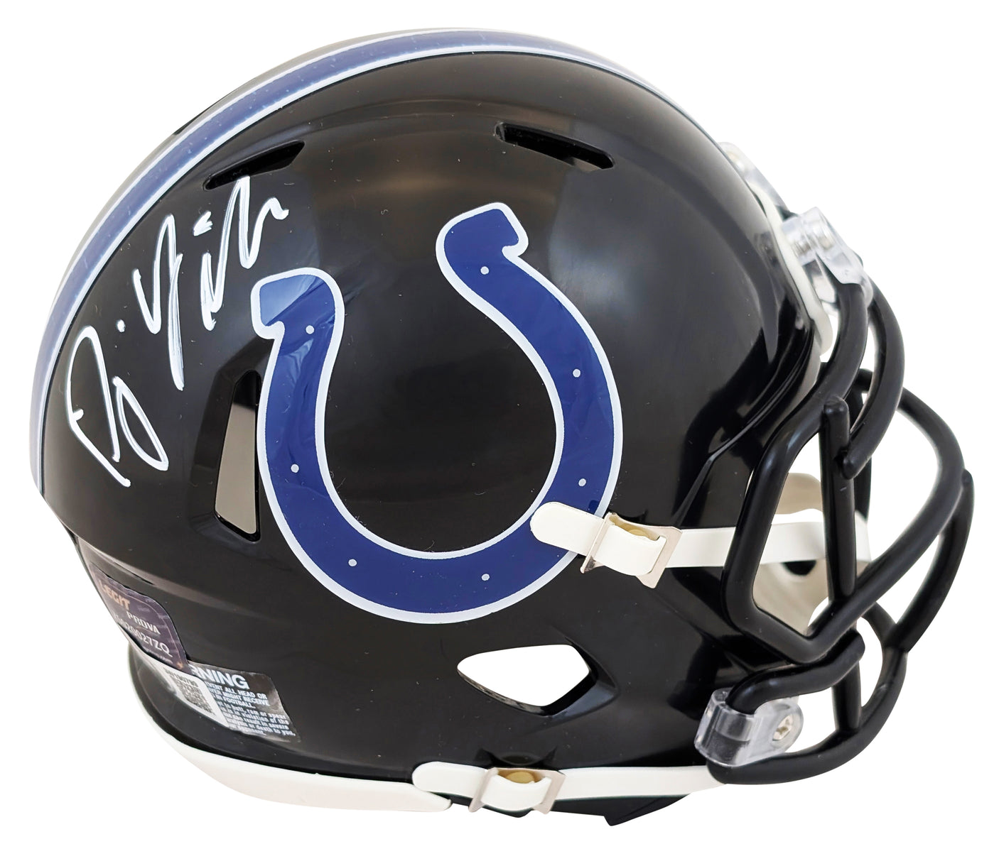 Colts D.J. Giddens Signed 2023 On-Field Alt Speed Mini Helmet W/ Case BAS Wit