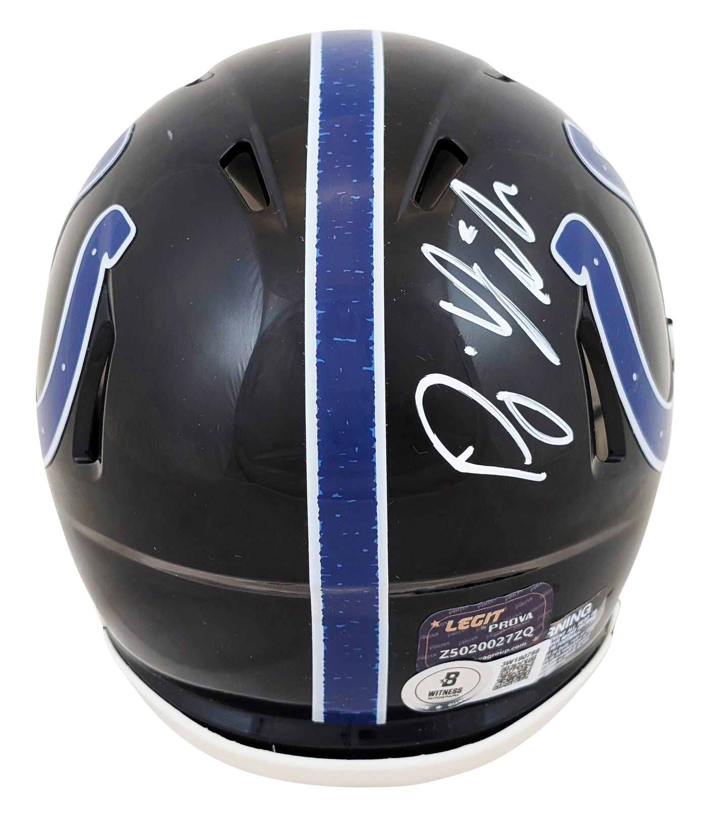 Colts D.J. Giddens Signed 2023 On-Field Alt Speed Mini Helmet W/ Case BAS Wit