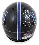 Colts D.J. Giddens Signed 2023 On-Field Alt Speed Mini Helmet W/ Case BAS Wit