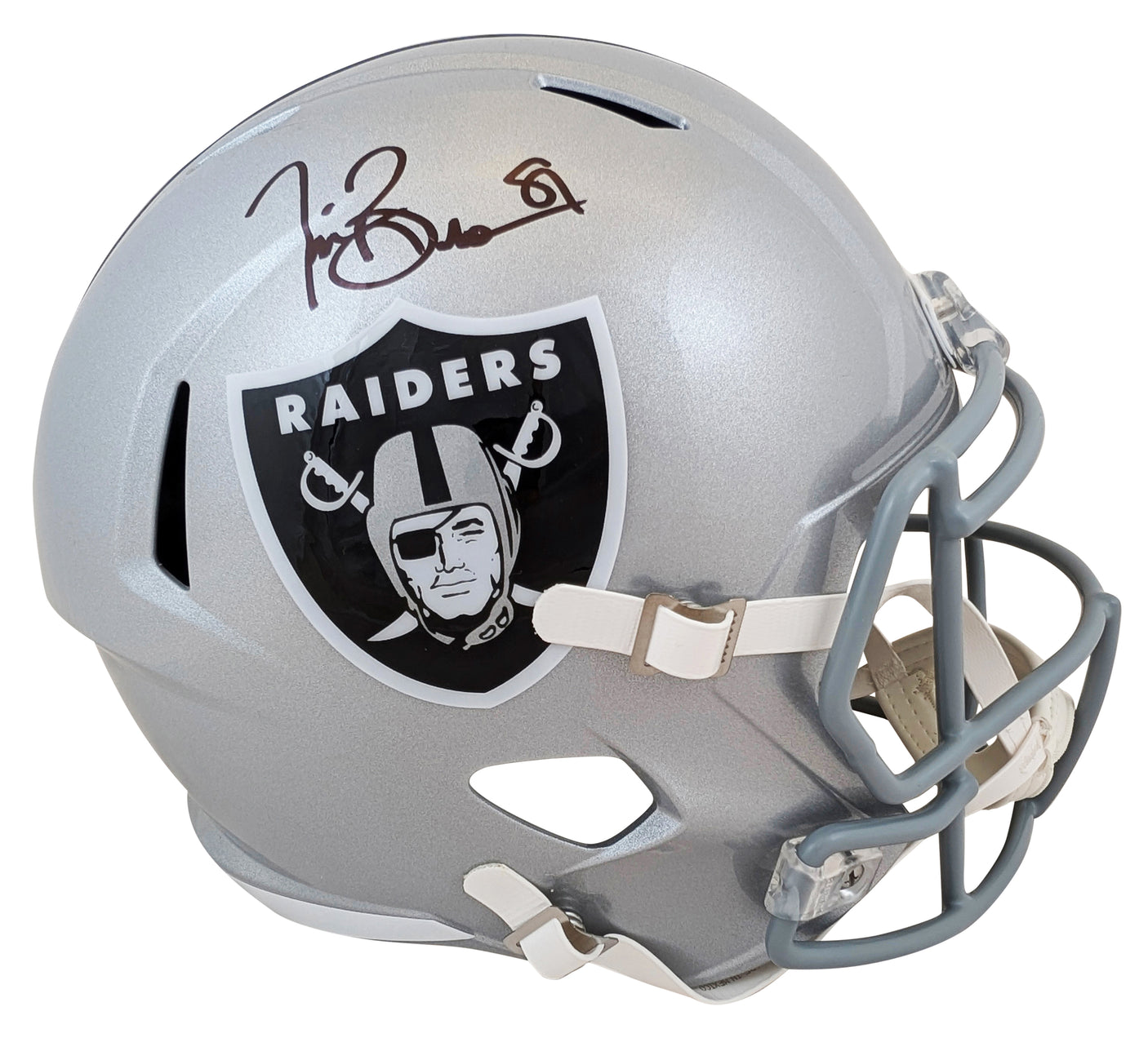 Raiders Tim Brown Authentic Signed Full Size Speed Rep Helmet W/ Case Fanatics