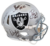 Raiders (4) Casper, Allen, Brown +1 Signed F/S Speed Proline Helmet w/ Case BAS
