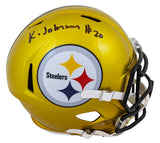 Steelers Kaleb Johnson Signed Flash Full Size Speed Rep Helmet BAS Witnessed