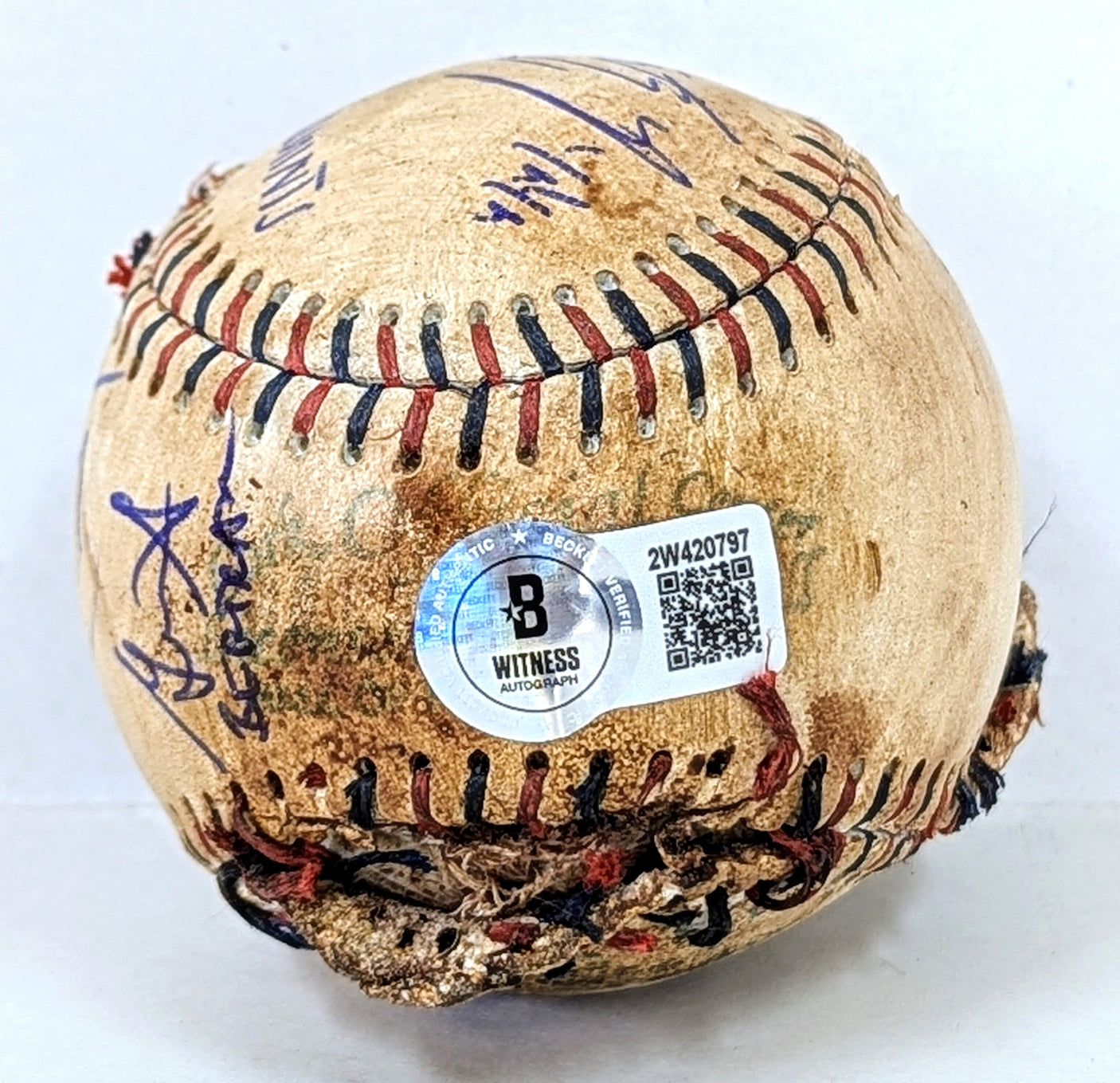 Sandlot Cast Signed Custom Baseball w/9 Signatures- Beckett W Holo