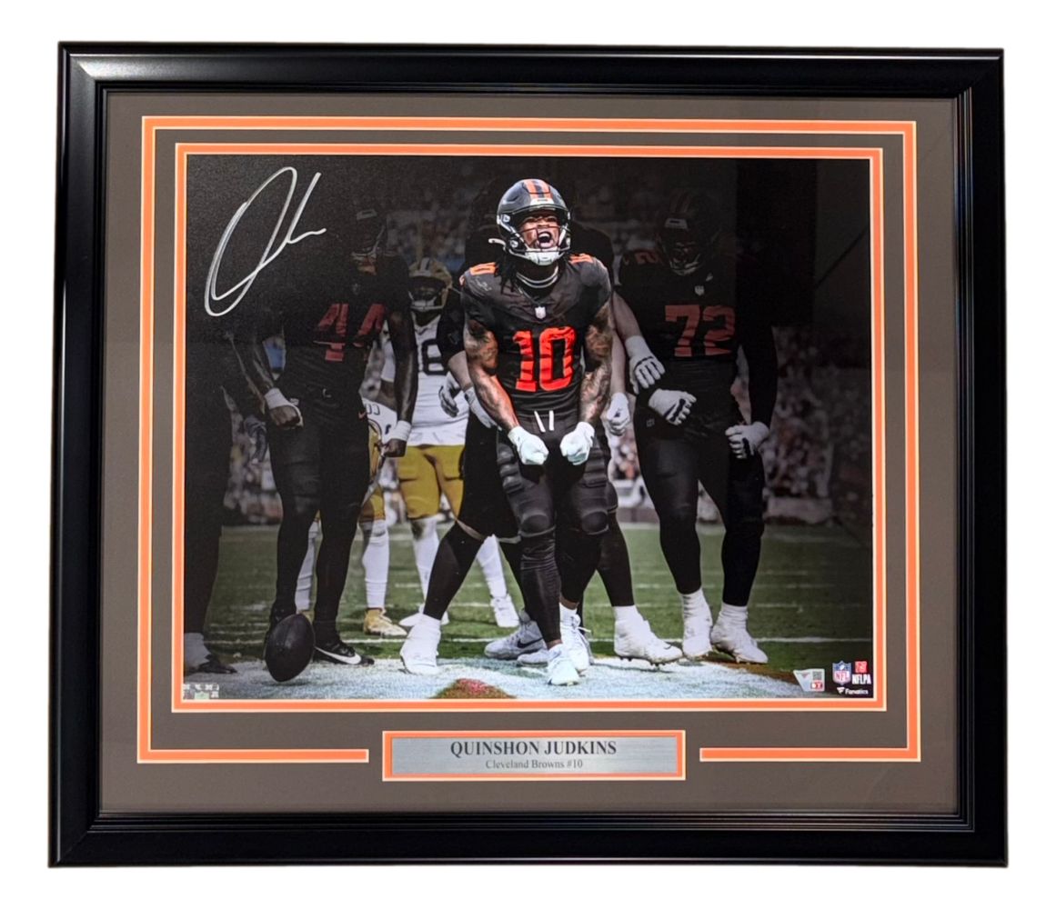 Quinshon Judkins Signed Framed 16x20 Cleveland Browns Photo Fanatics