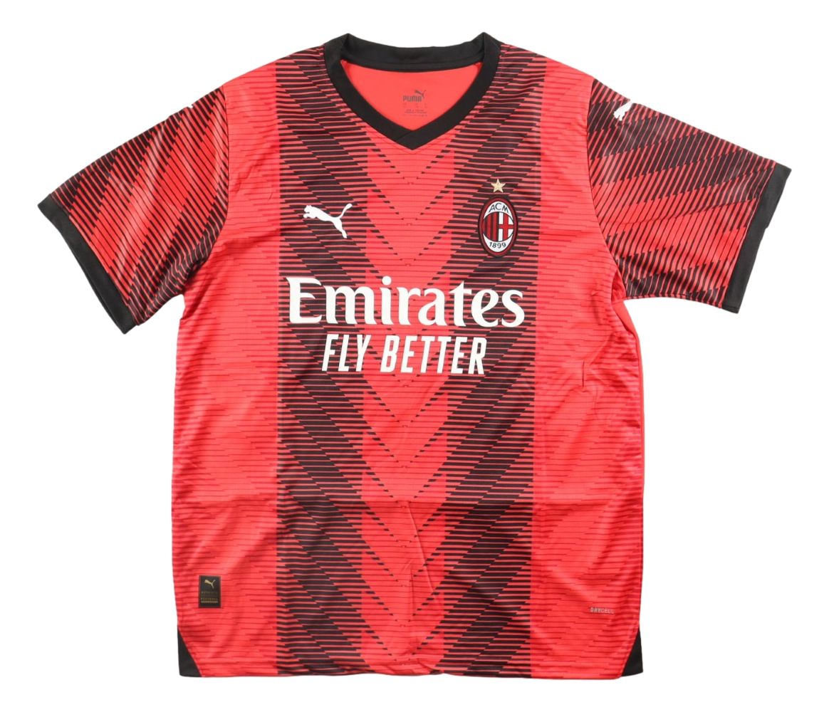 Rafa Leao Signed AC Milan Puma Red Soccer Jersey BAS