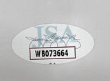 This Sports Integrity Rainn Wilson Signed Framed 16x20 "The Office" Dwight Schrute Manager Photo features a JSA sticker with faint blue letters, a central signature, and bold black code WB073664 in a white rectangle bordered in red.