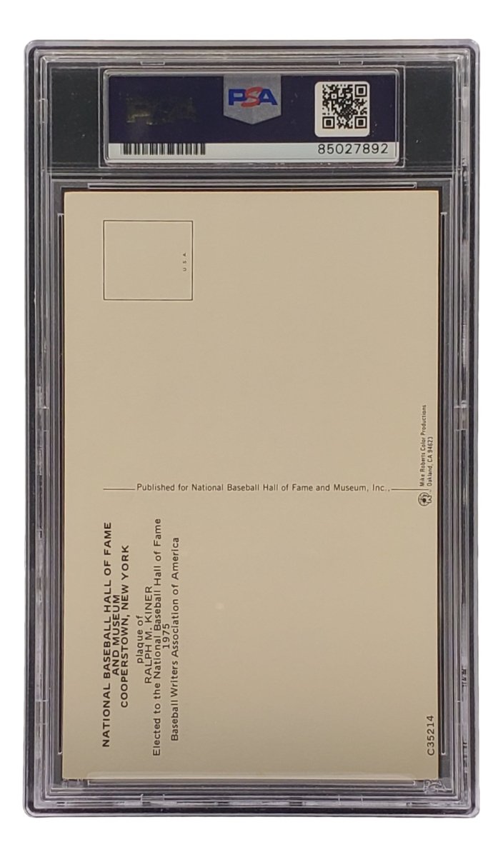 Ralph Kiner Signed 4x6 Pittsburgh Pirates HOF Plaque Card PSA/DNA 85027892 - Sports Integrity