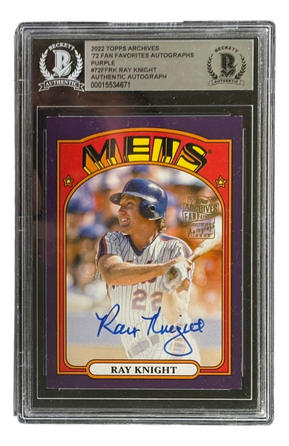 Ray Knight Signed 2022 Topps Archives #72FFRK Mets Trading Card LE/150 BAS