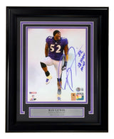 Ray Lewis Signed Framed 8x10 Baltimore Ravens Photo SB XXXV MVP BAS