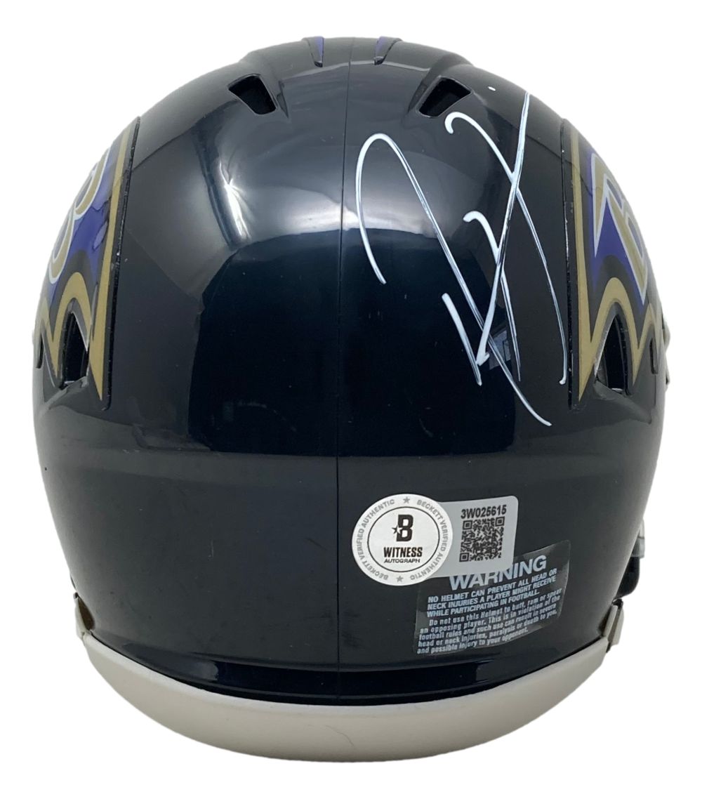 Ray Lewis Signed Baltimore Ravens Mini Speed Helmet BAS