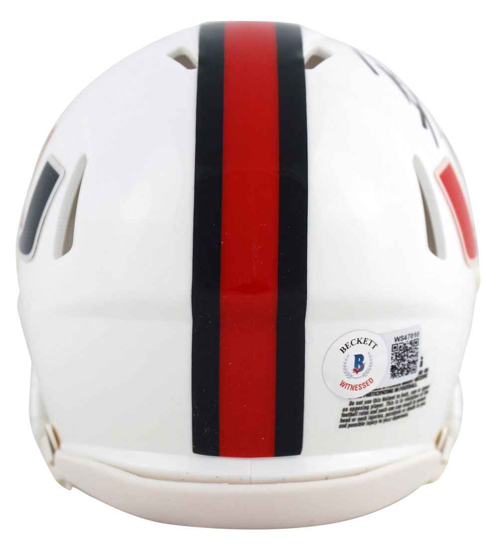 Ray Lewis Signed Miami Hurricanes Mini Speed Helmet BAS