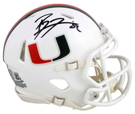 Ray Lewis Signed Miami Hurricanes Mini Speed Helmet BAS