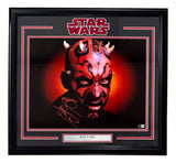 Ray Park Signed Framed 16x20 Star Wars Darth Maul Action Photo BAS