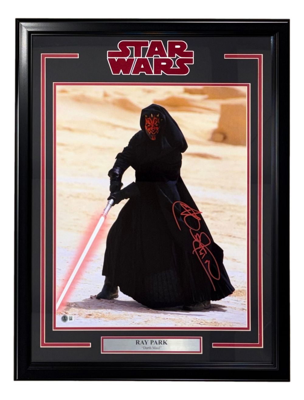 Ray Park Signed Framed 16x20 Star Wars Darth Maul Photo BAS