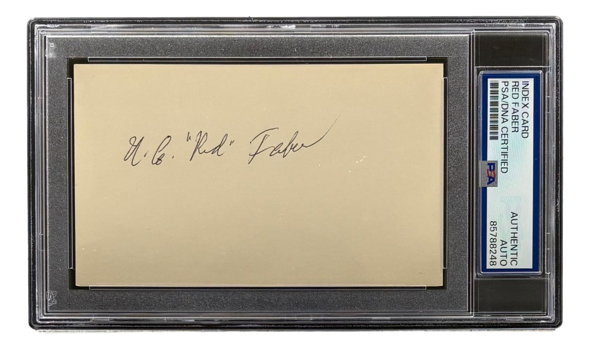 Red Faber Chicago White Sox Signed In Black Index Card PSA/DNA