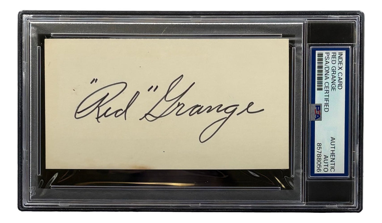 Red Grange Chicago Bears Signed Index Card PSA/DNA