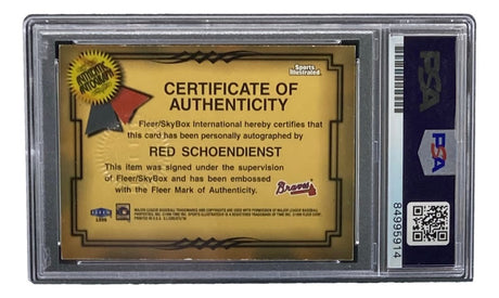 Red Schoendienst Signed 1999 Fleer Sports Illustrated Trading Card PSA/DNA - Sports Integrity