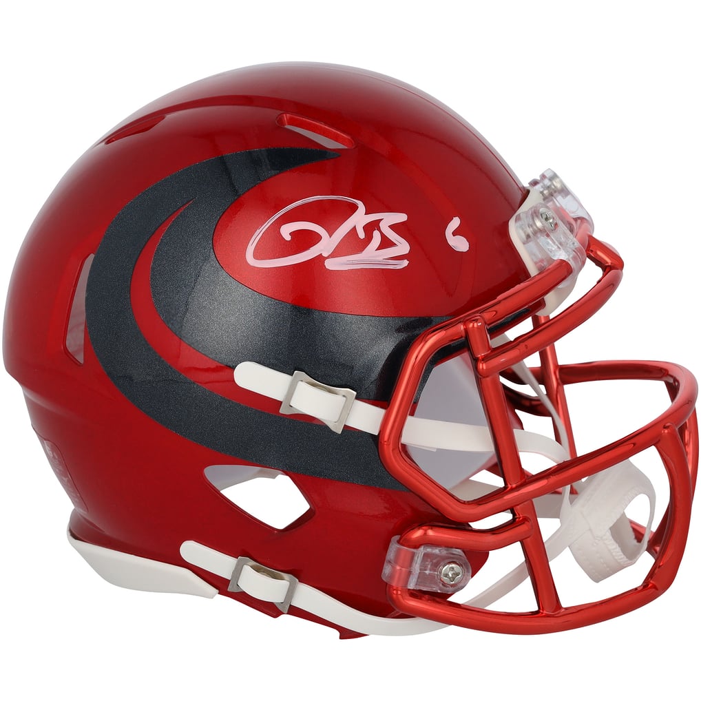 Reed Blankenship Autographed Houston Texans 2024 Alternate Battle Red Speed Mini Helmet Fanatics