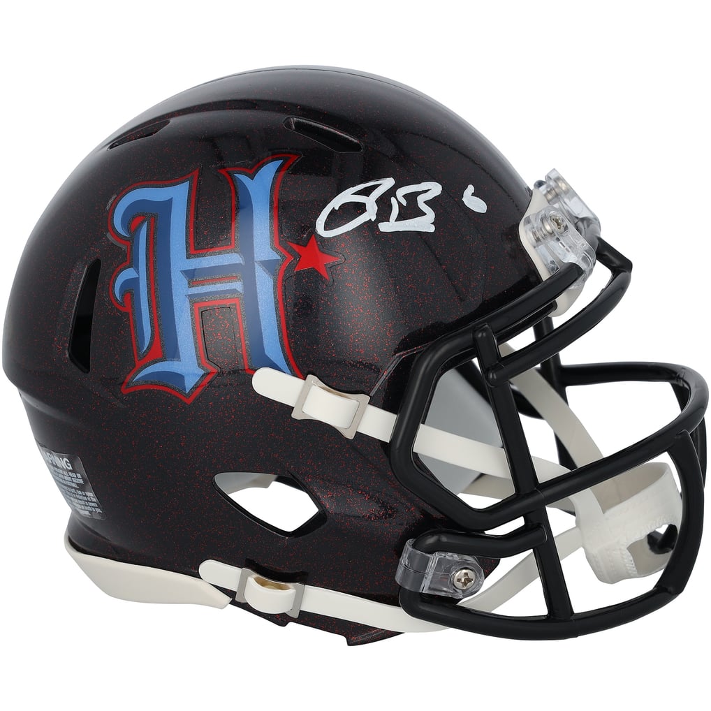Reed Blankenship Autographed Houston Texans 2024 Navy H-Town Alternate Speed Mini Helmet Fanatics