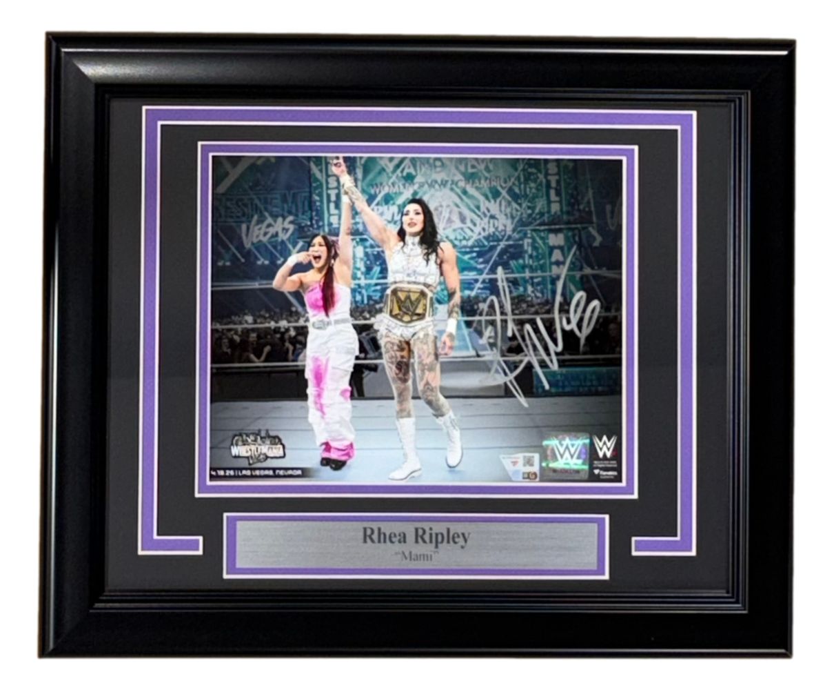 Rhea Ripley Signed Framed 8x10 WWE Wrestlemania Vegas Photo Fanatics