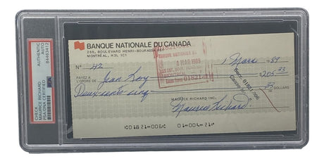 Maurice Richard Signed Montreal Canadiens Bank Check #42 PSA/DNA - Sports Integrity
