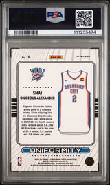Shai Gilgeous-Alexander Signed 2022 Contenders Optic Uni #16 Card PSA/DNA Slab