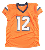RJ Harvey Denver Signed Orange Pro-Cut Football Jersey JSA QR Hologram