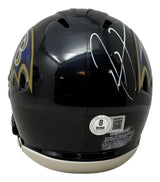 Ray Lewis Signed Baltimore Ravens Mini Speed Helmet BAS w/ Case
