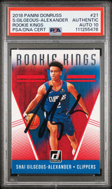 Shai Gilgeous-Alexander Signed 2018 Donruss RKs #21 Card Auto 10! PSA Slabbed