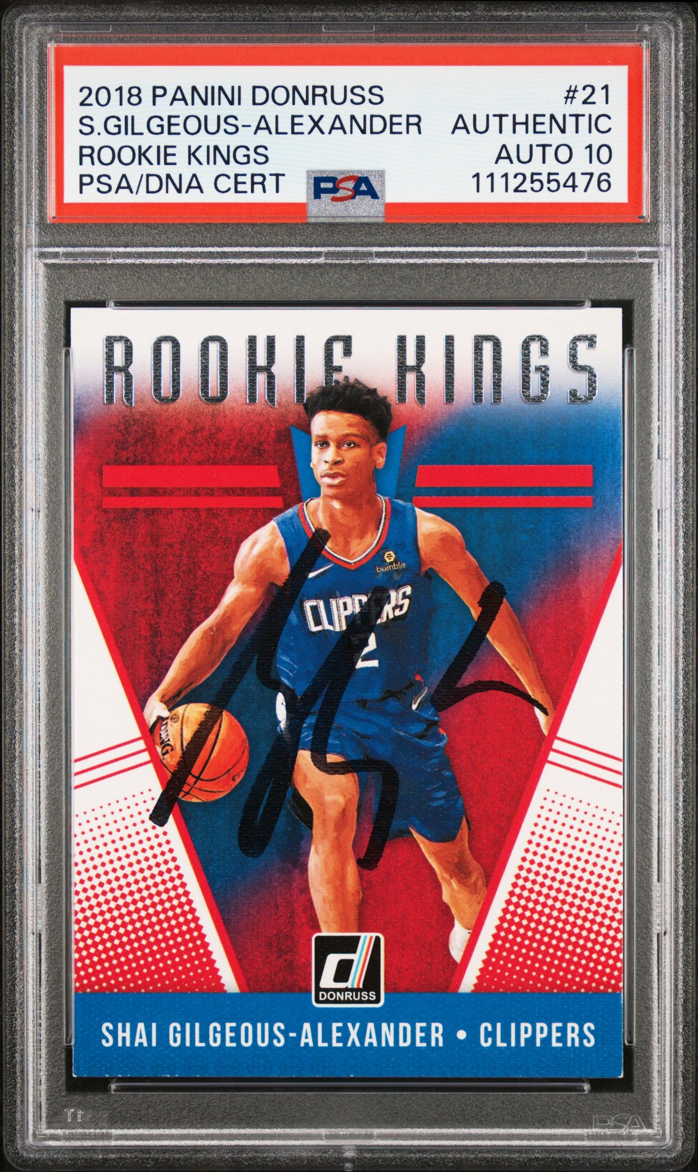 Shai Gilgeous-Alexander Signed 2018 Donruss RKs #21 Card Auto 10! PSA Slabbed