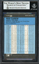 Rod Carew Signed 1986 Fleer Stickers #20 Angels Trading Card BAS